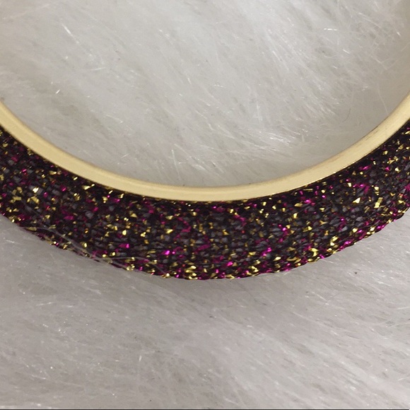 🌹3/$15 Palm Beach Pink & Gold Glitter Hoop Earrings - Picture 7 of 8